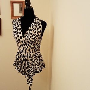 CACHE Animal Print Blouse